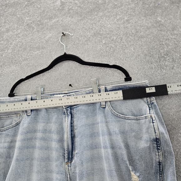 Hollister Women Jeans 20R Blue Denim Ultra High-Rise Mom Distressed 28" Y2K NWT - Picture 6 of 11